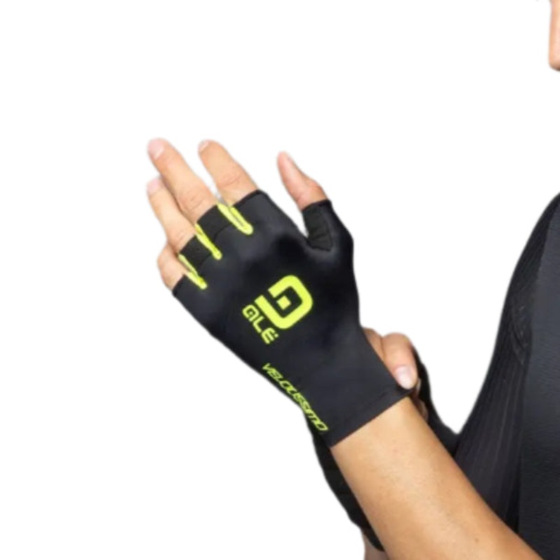 Ale Clothing Velocissimo Summer Cycle Mitts Black / Fluo