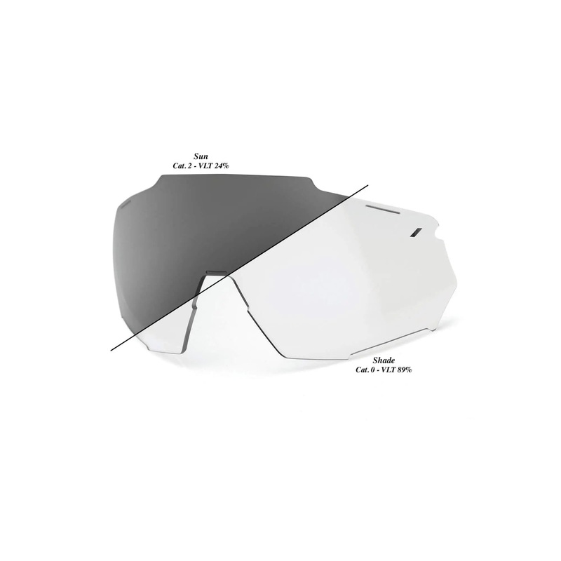 100% Racetrap 3.0 Replacement Lens Photochromic Clear / Smoke