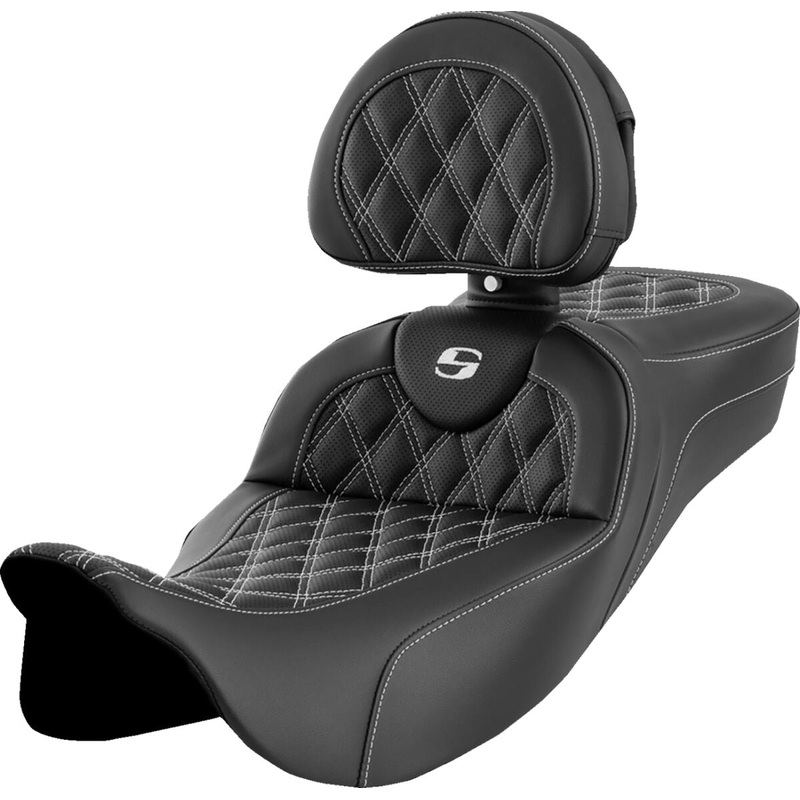 Roadsofa LS Extended Reach With Driver’s Backrest Seat, White Stitch – 08-23 Touring