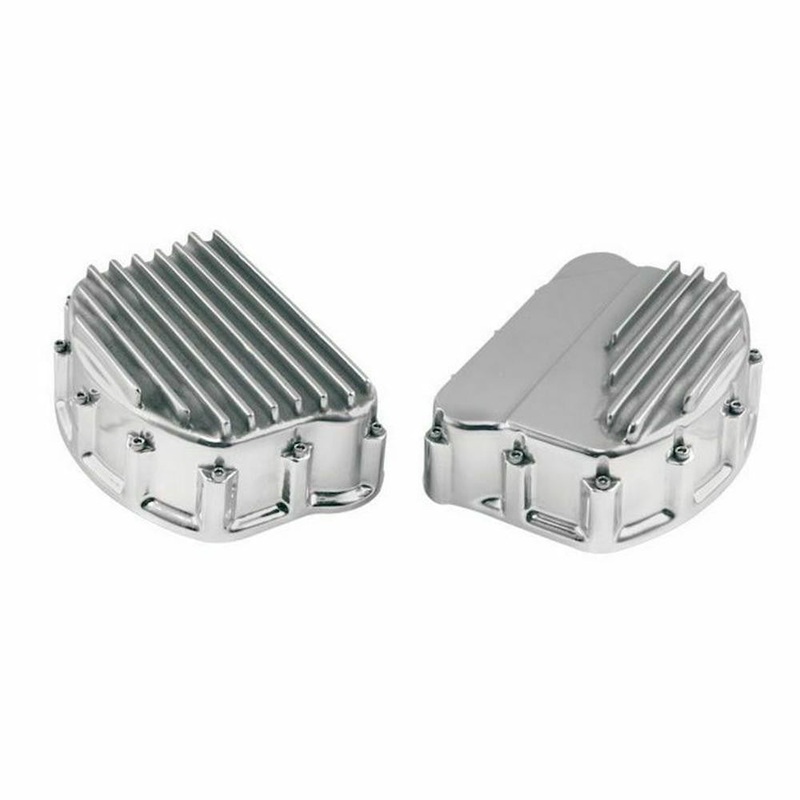 Custom Cycle Engineering – Panhead Finned aluminum Rocker Box Covers – Polished