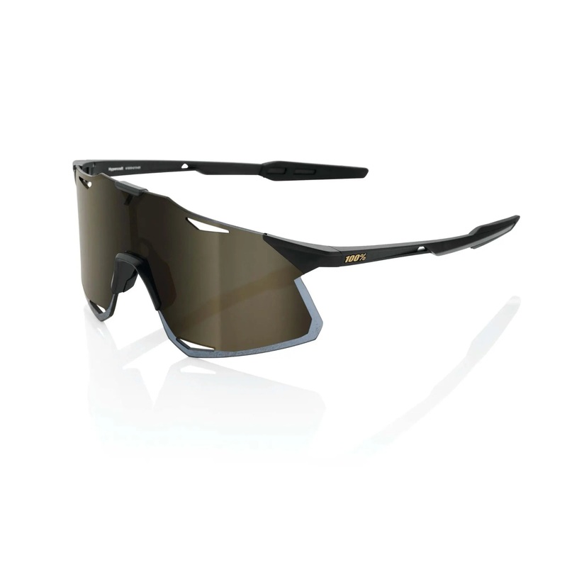 100% Hypercraft Glasses Matt Black / Soft Gold Mirror Lens