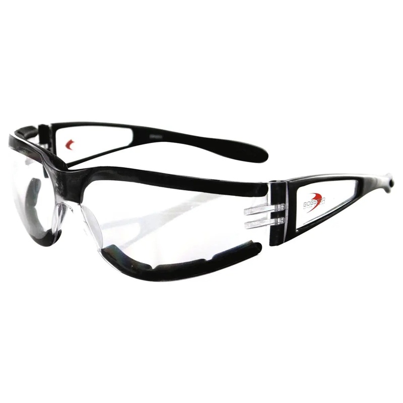 Bobster Shield II Sunglasses Black Frame Clear Lens