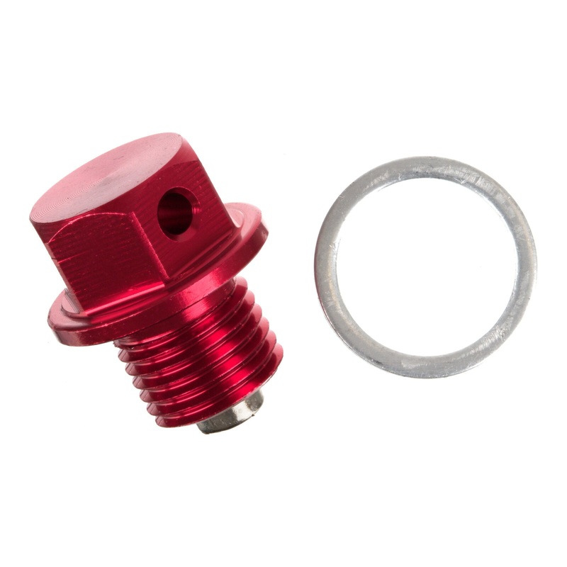 Whites Magnetic Sump Plug M12 x 10 x 1.25 – Red