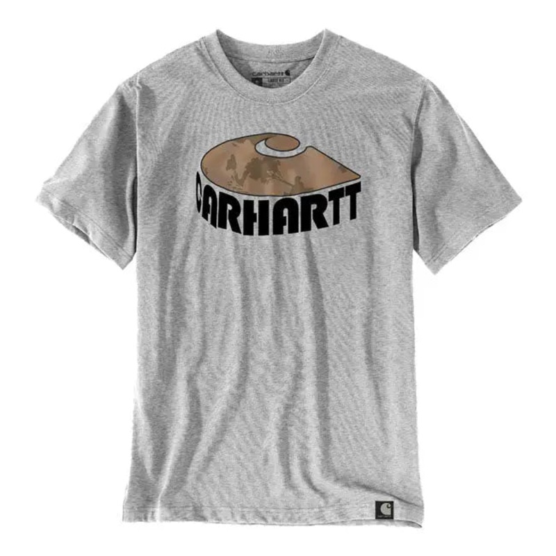Carhartt Camo C Graphic Short Sleeves T-Shirt Heather Grey