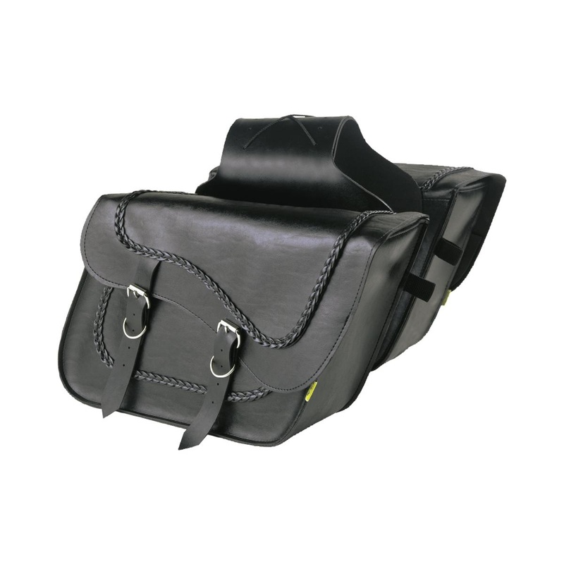 Willie & Max Braided Slant Saddlebags Black SB709
