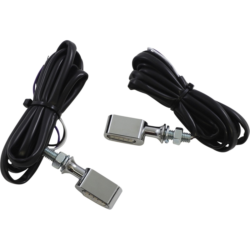 Dual-Function LED Marker/Turn Signal Lights – Clear/Amber – Chrome