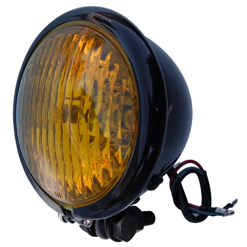 4.5″ Universal Headlight – Black – Amber Lens
