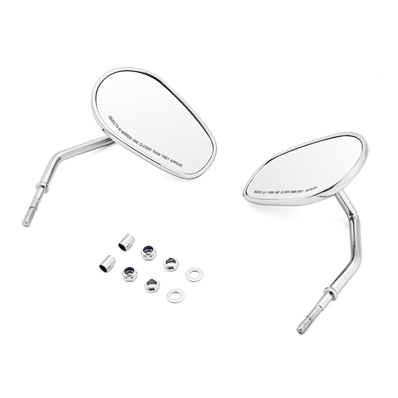 Motorcycle Harley Sportster 1000 883 XL Softail 8mm 360 Adjust Long Stem Rear View Side Tapered Mirrors