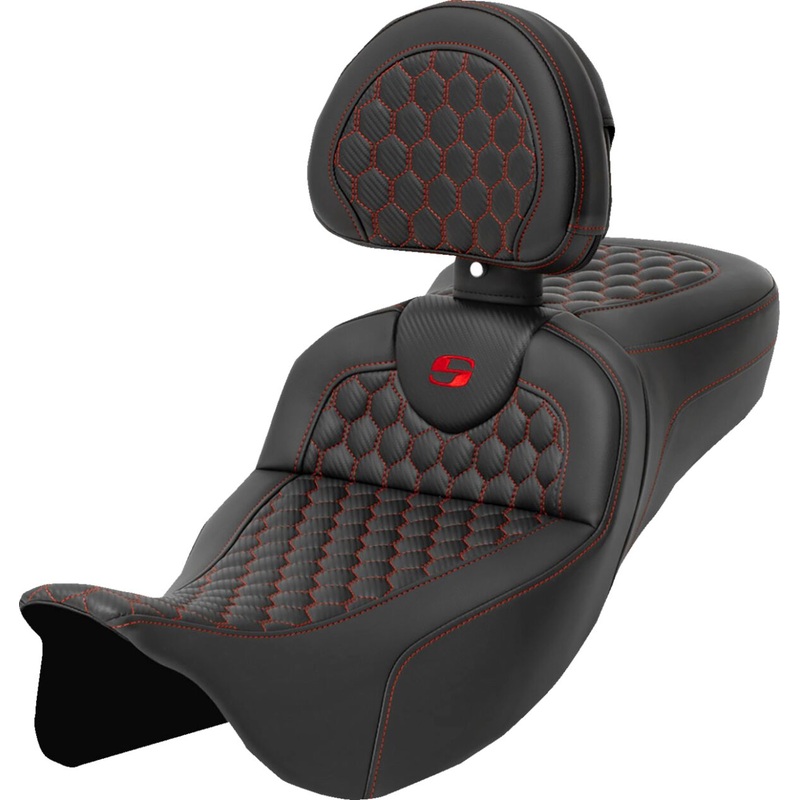 Roadsofa HC Extended Reach With Driver’s Backrest Seat, Red Stitch – 08-24 Touring