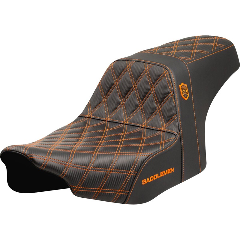 SDC Pro Series Performance Gripper Seat, Orange Stitch – 24+ Touring