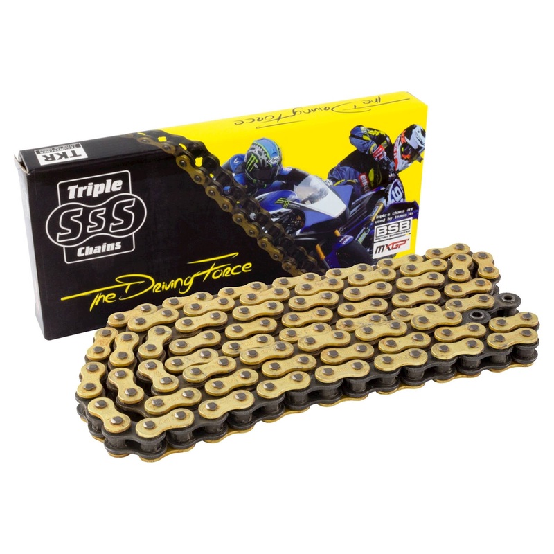 Triple S O-Ring Gold Motorcycle Chain 525-98 Links