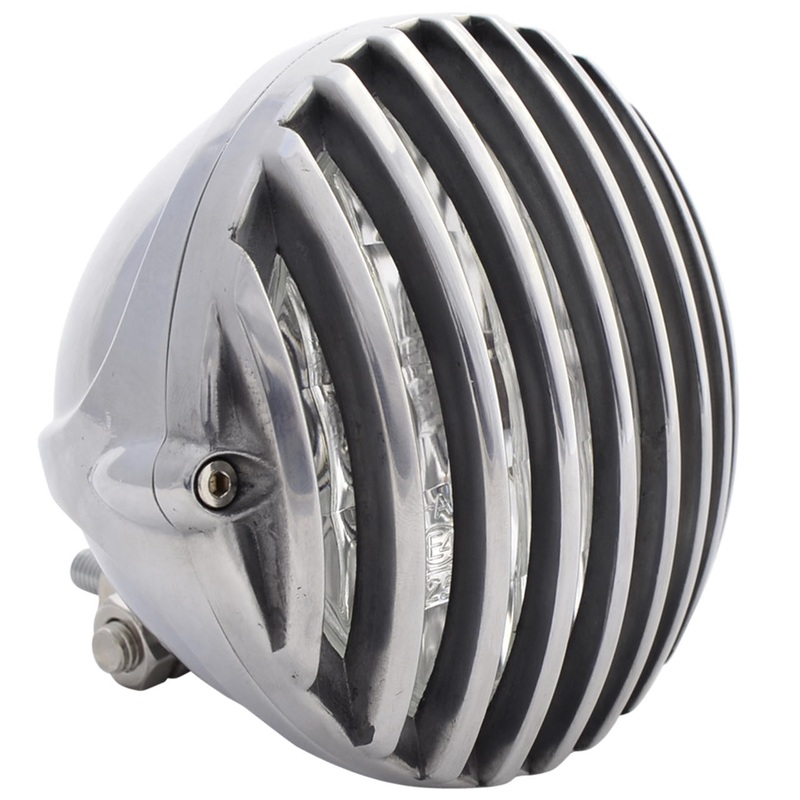 5″ Grille Motorcycle Headlight – Polished
