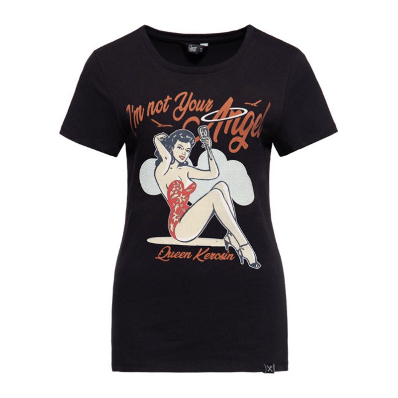 King Kerosin Queen Kerosin I’M Not Your Angel Ladies T-Shirt Black