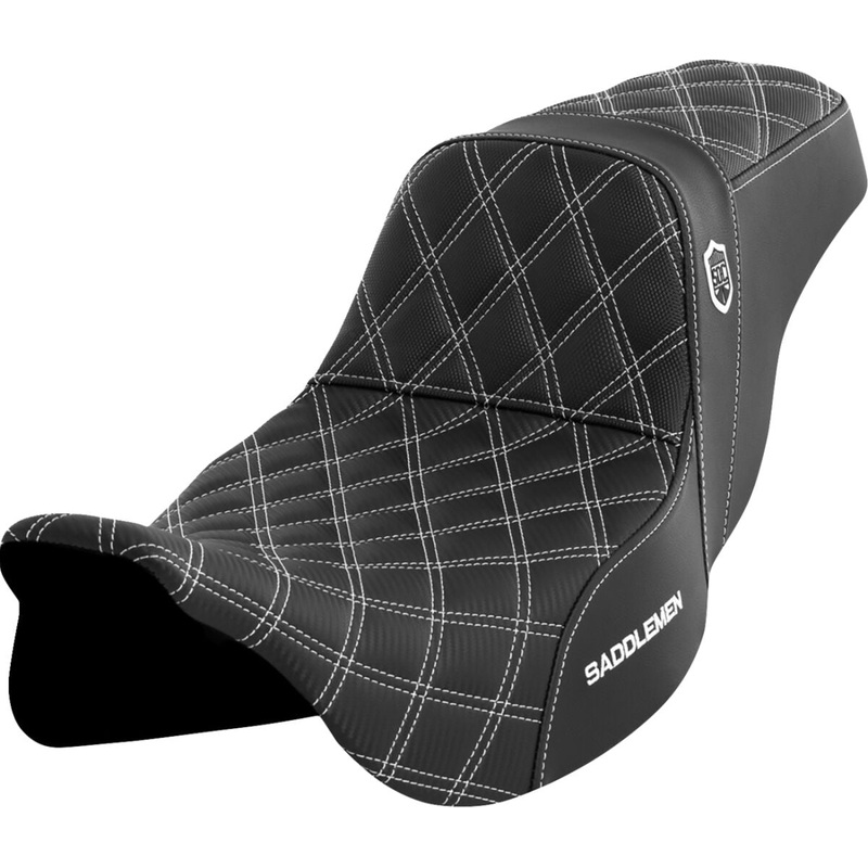 SDC Pro Series Performance Gripper Seat, White Stitch – 08-23 Touring