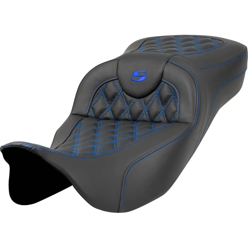 Saddlemen Extended Reach RoadSofa Blue Stitching Seat Black / Blue