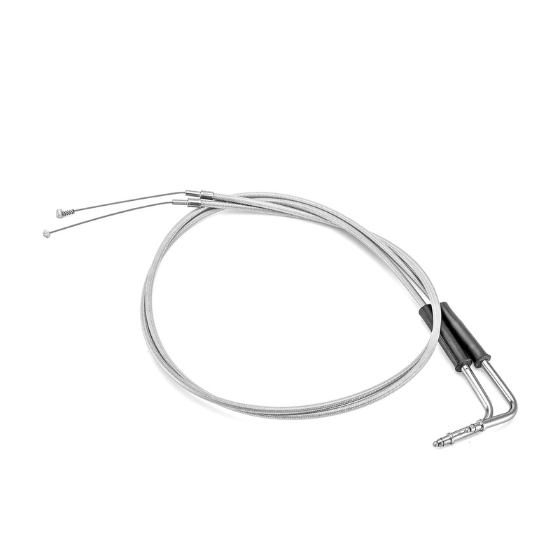 1996-UP Harley-Davidson FXST FLST XL Chrome 44″ Extended Length Throttle and Idle Cable Kit