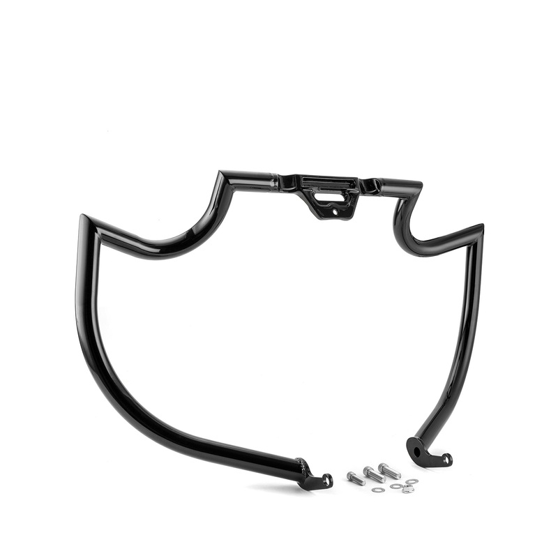 2018-2025 Harley Softail Low Rider/Street Bob/Fat Boy Black Highway Bar Front Engine Guard Crash Bar, Sharp Angle