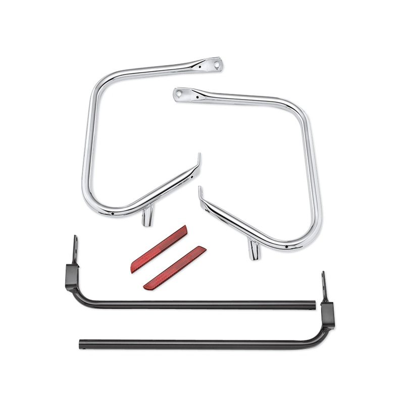 Harley Davidson 49282-09B Chrome Rear Saddlebag Guard Kit KIT-DRESSER BAR,RR,CHRM/FLT