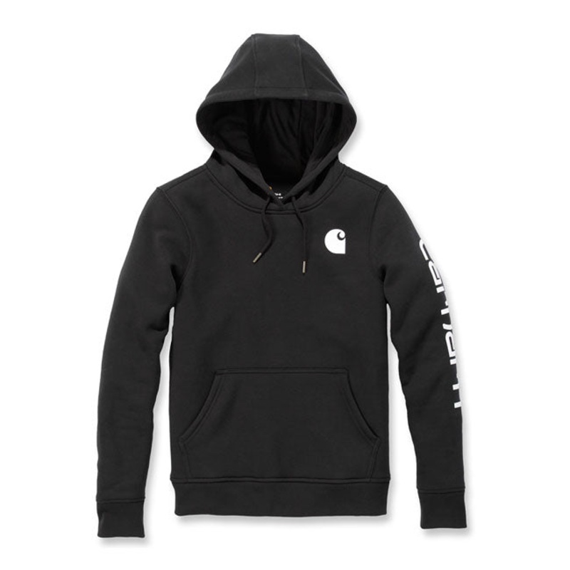Carhartt Logo Sleeve Ladies Hoodie Black