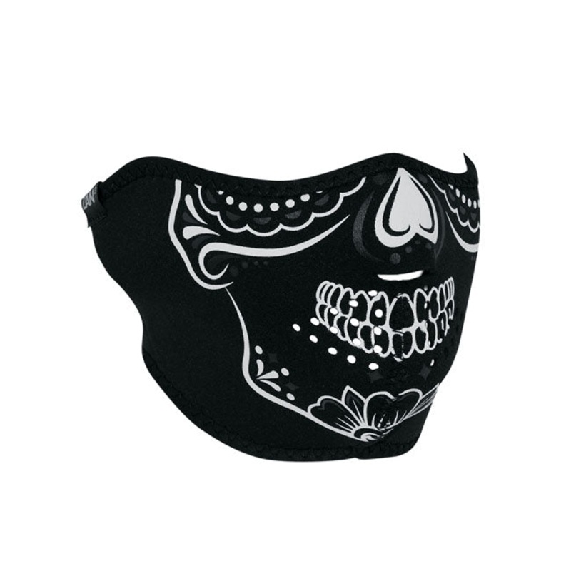 ZAN Headgear Neoprene Half Mask Calavera Glow In The Dark