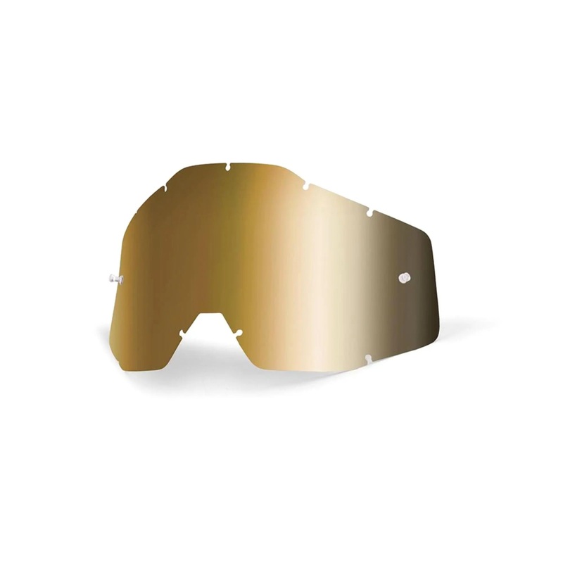 100% Accuri / Racecraft / Strata Anti-Fog Replacement Lens True Gold Mirror
