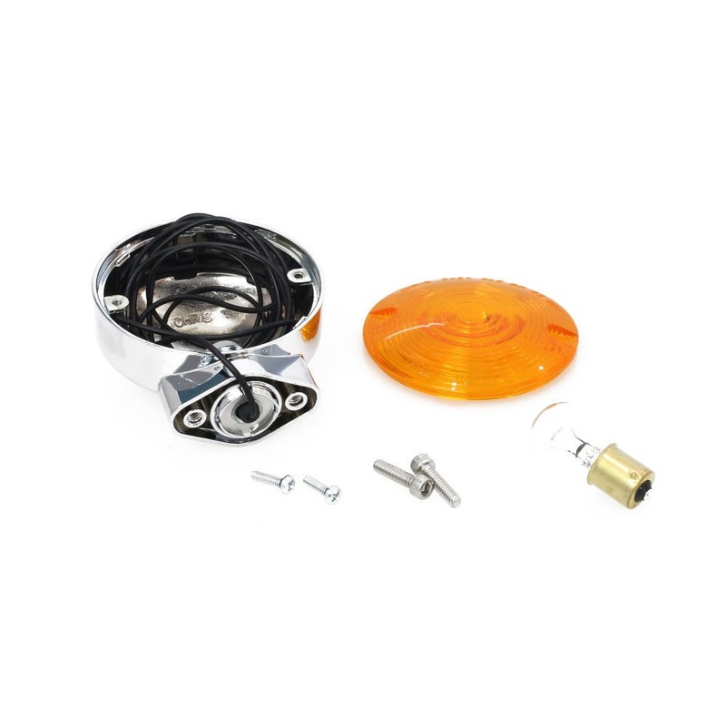 Turn Signal with Amber Lens. Fits FL Softail 1986-2017, Front & Rear.