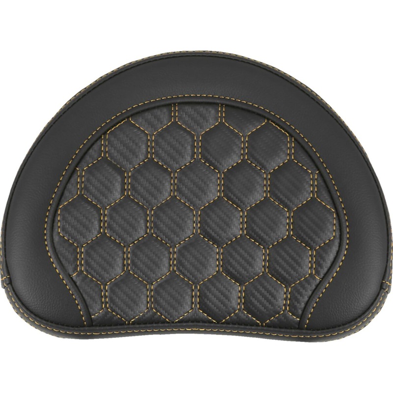 Sissy Bar Pad Contoured, Gold Stitch