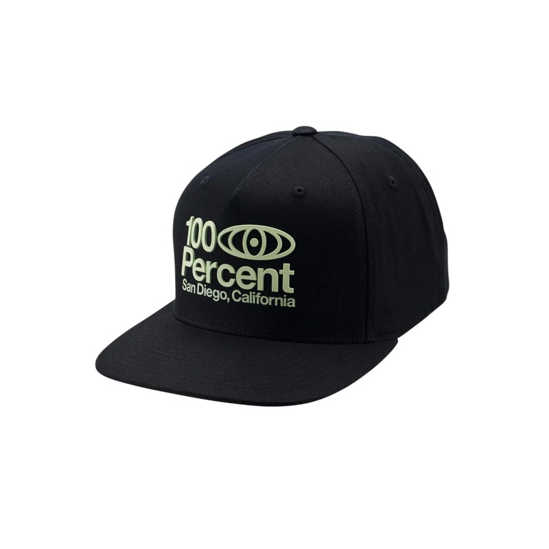 100% SD Snapback Cap Black