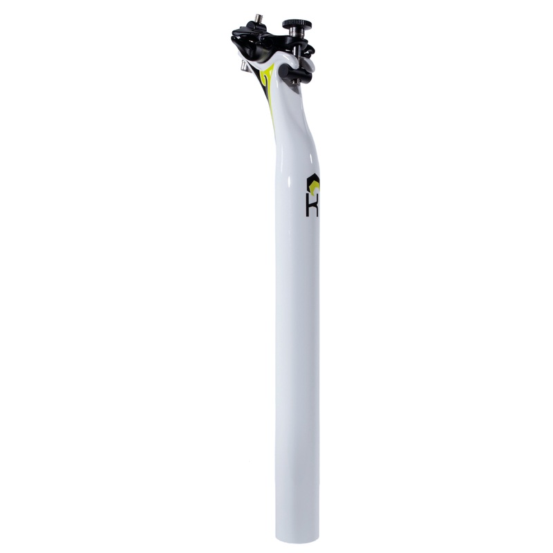 Keirin Seatpost 31.6×350 Monocoque White Carbon Micro-Adjust