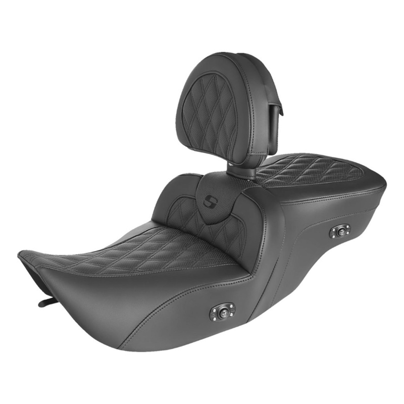 SADDLEMEN – Heated Roadsofa Lattice Stitched Seat – ’99-07 FLH – With Backrest