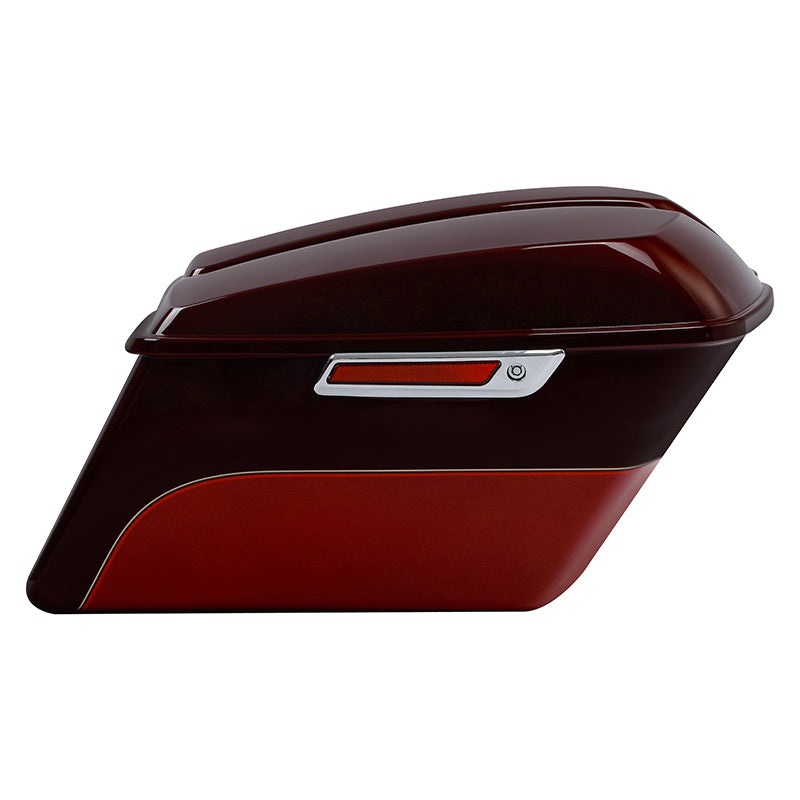 HR3 Mysterious Red Sunglo/ Velocity Red Sunglo Hard Saddlebags (Regular) For 14-23 Harley Touring