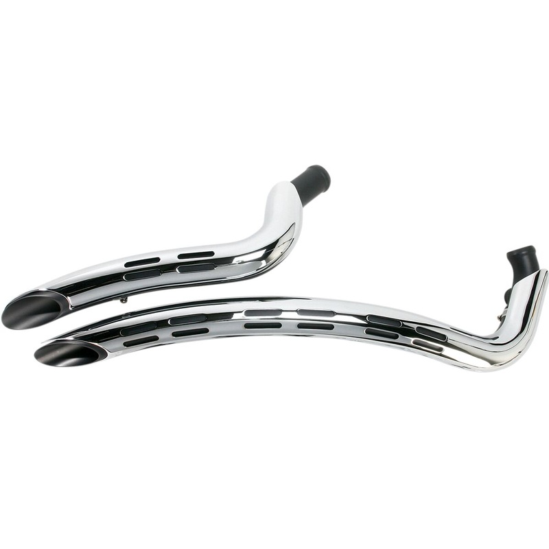 Sweepers Radius Exhaust System With Holes, Chrome Softail & Dyna