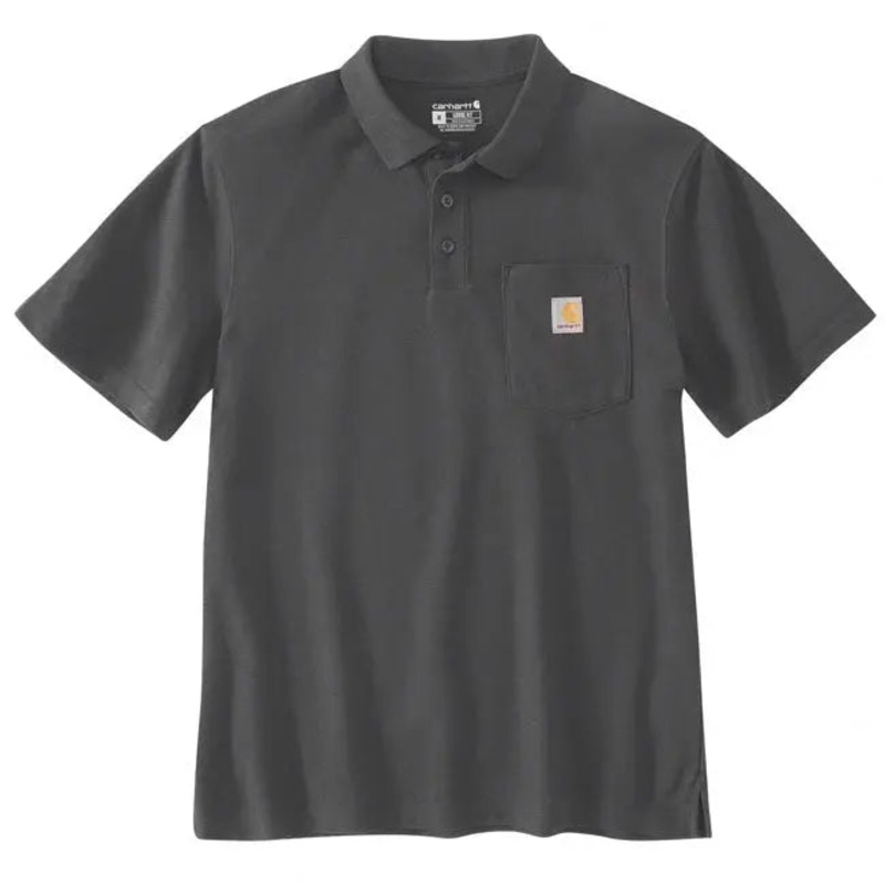 Carhartt Midweight Short Sleeves Pocket Polo Carbon Heather