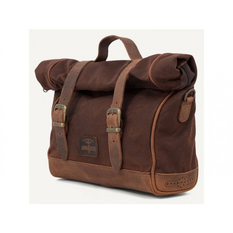 Longride Waxed Canvas LOX Saddlebag Brown – 9.5 Liters
