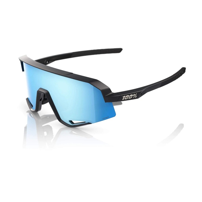 100% Slendale Glasses Matt Black / HiPER Blue Multilayer Mirror Lens