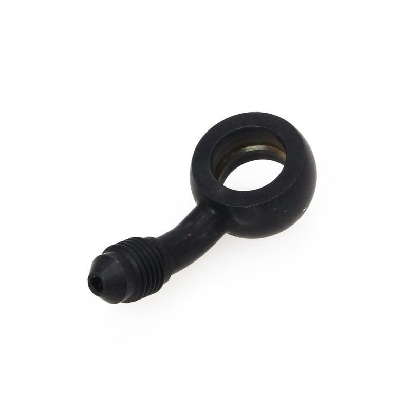 Black True 12mm ID, 35 Degree Banjo – Male #3 End.