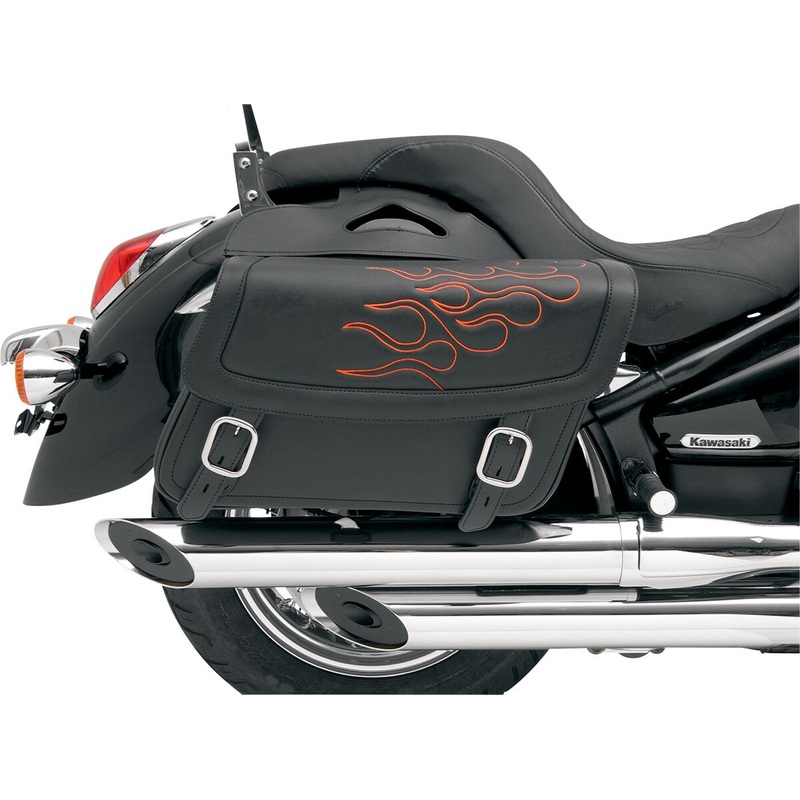 Saddlemen Highwayman Tattoo Flame Saddlebag Black / Orange