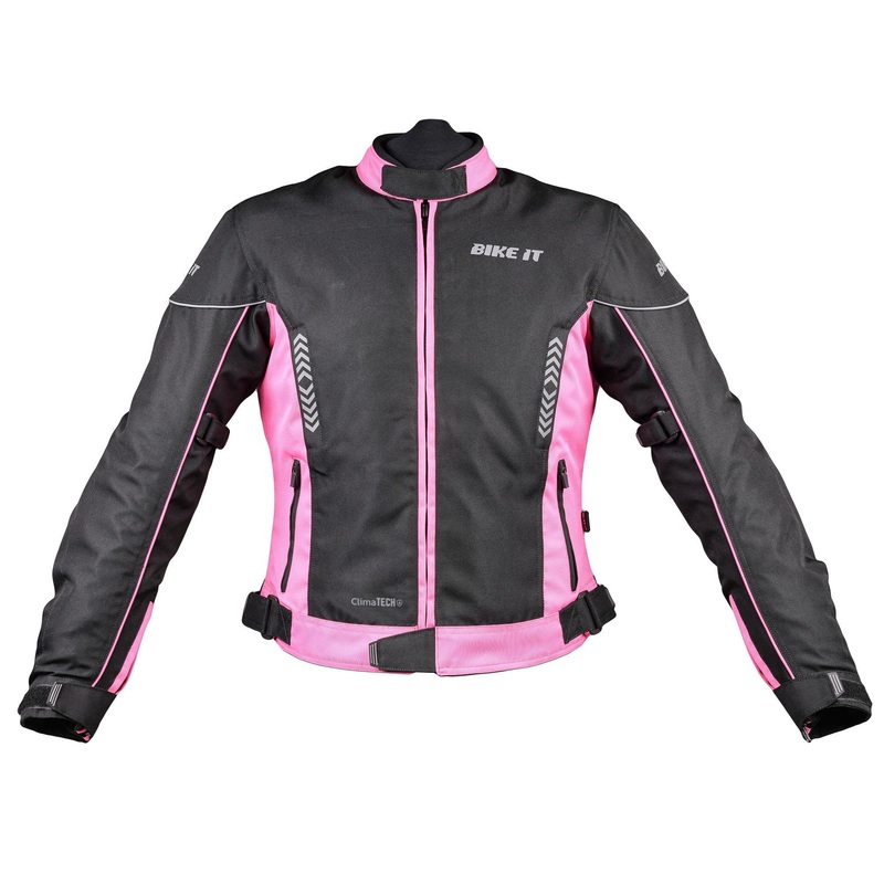 Bike It ‘Insignia’ Ladies Motorcycle Jacket (Pink) – Size 8 / Small