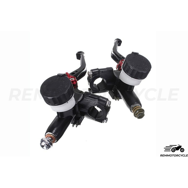 Motorcycle Brake and Clutch lever CNC PERF 7/8″ black and Red