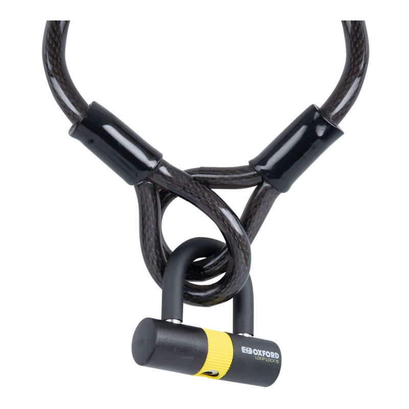 Oxford Loop Lock 15 & Padlock (2.0m X 15mm Cable)