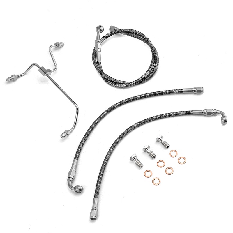 2014-2023 Harley Touring Road King/Road Glide/Street Glide Non-ABS Models Extended Length Non-ABS Hydraulic Front Brake Line Kit (for 12″-14″ Handlebar)