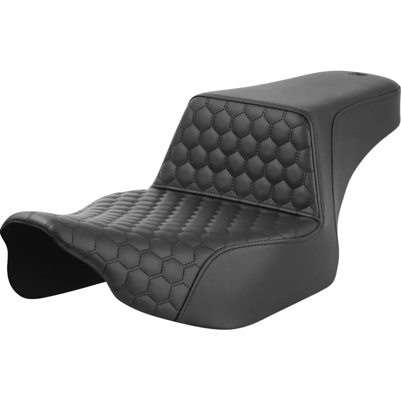 Saddlemen Honeycomb Step-Up Black Stitching Extended Reach Seat Black
