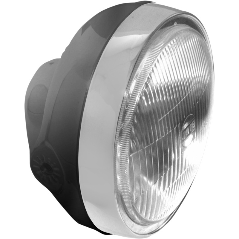 6-1/4″ Side Mount Headlight Assembly – Black/Chrome