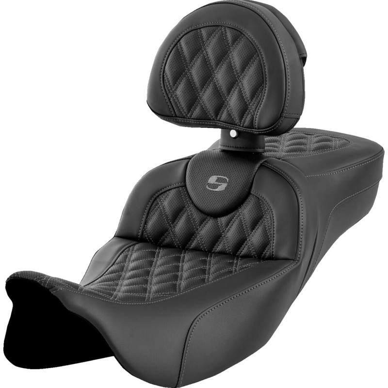 Roadsofa LS Extended Reach With Driver’s Backrest Seat, Grey Stitch – 08-23 Touring