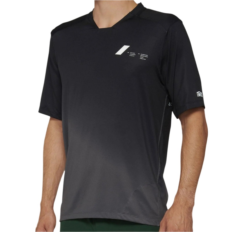 100% Celium Short Sleeves Cycle Jersey Black / Charcoal