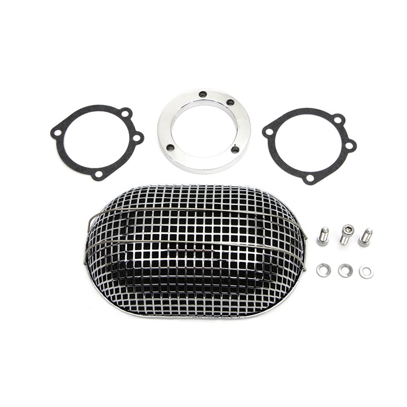 Oval Retro Mesh Air Cleaner – CV/Delphi – 1988-2017 – Chrome