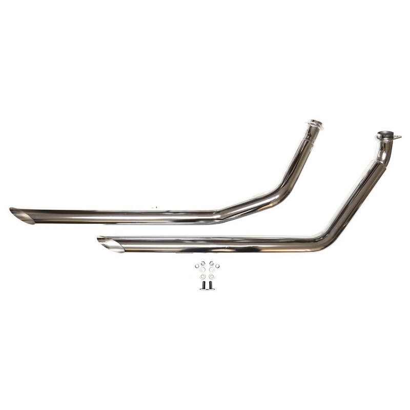 Shovelhead Drag Pipes – 2″ Chrome Slash Cut