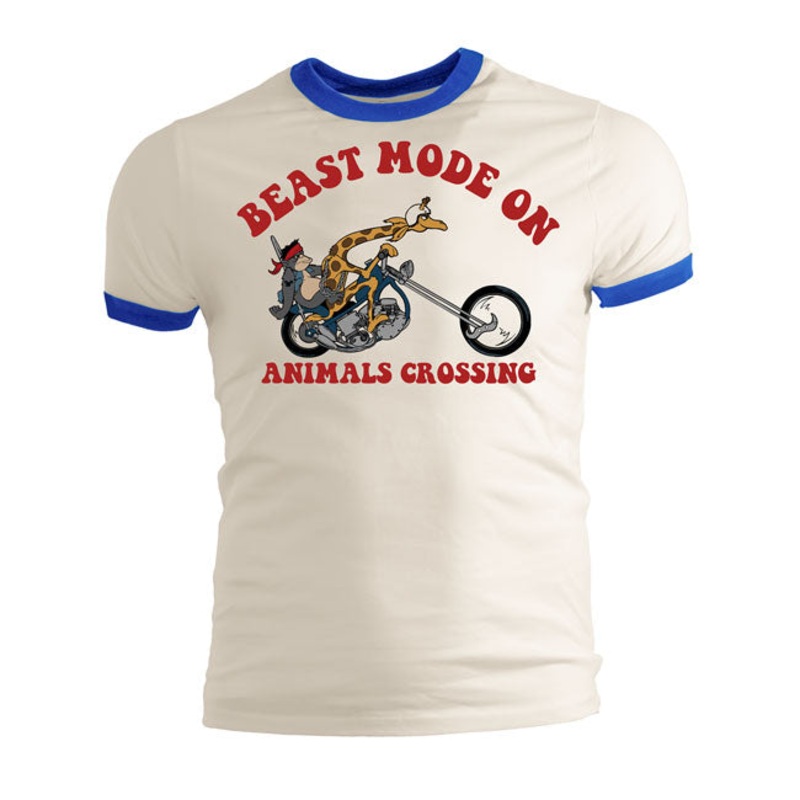 13 And A Half Magazine Beast Mode Ringer T-Shirt Off White