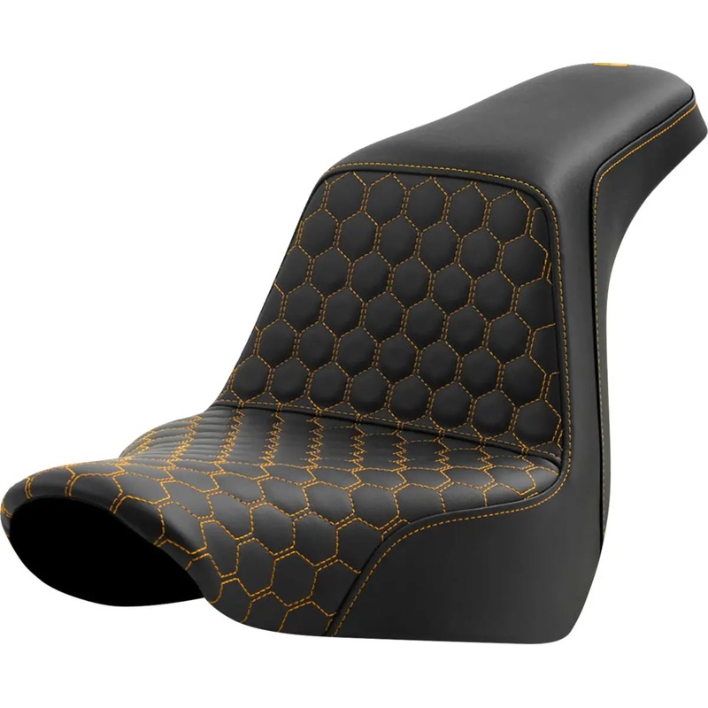 Saddlemen Honeycomb Step-Up Gold Stitching Seat Black / Gold