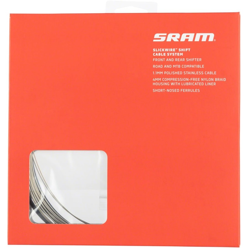 SRAM SlickWire Shift Cable Housing Kit – Road/MTB – 4mm – Nylon Braided – Black